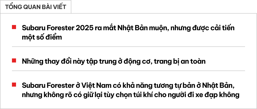 Subaru Forester 2025 có option độc lạ chưa đối thủ nào có, kỳ vọng sớm về Việt Nam đấu CX-5, Tucson- Ảnh 1. Subaru Forester 2025 có option độc lạ chưa đối thủ nào có, kỳ vọng sớm về Việt Nam đấu CX-5, Tucson- Ảnh 1.