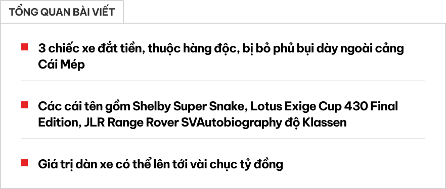 Bộ 3 xe độc trị giá hàng chục tỷ đồng phủ bụi ngoài cảng tại Việt Nam: Range Rover limo dài hơn Transit, có chiếc bản siêu giới hạn- Ảnh 1. Bộ 3 xe độc trị giá hàng chục tỷ đồng phủ bụi ngoài cảng tại Việt Nam: Range Rover limo dài hơn Transit, có chiếc bản siêu giới hạn- Ảnh 1.