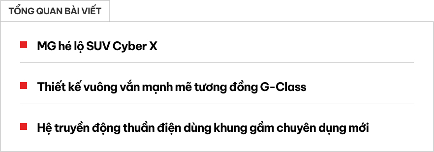 Ảnh thực tế MG Cyber X: Hầm hố kiểu Land Cruiser, chạy điện, pin thiết kế độc đáo- Ảnh 1. Ảnh thực tế MG Cyber X: Hầm hố kiểu Land Cruiser, chạy điện, pin thiết kế độc đáo- Ảnh 1.