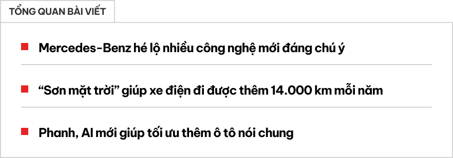 Xe Mercedes-Benz có thể đi thêm 14.000km/năm không tốn tiền điện nhờ công nghệ sơn mới này- Ảnh 1. Xe Mercedes-Benz có thể đi thêm 14.000km/năm không tốn tiền điện nhờ công nghệ sơn mới này- Ảnh 1.