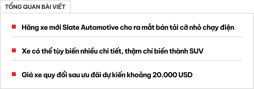 Tỷ phú top 2 thế giới làm bán tải điện giá rẻ: Quy đổi từ 520 triệu đồng, biến thành SUV như Defender, ngắn hơn Corolla Cross, có ADAS- Ảnh 1. Tỷ phú top 2 thế giới làm bán tải điện giá rẻ: Quy đổi từ 520 triệu đồng, biến thành SUV như Defender, ngắn hơn Corolla Cross, có ADAS- Ảnh 1.