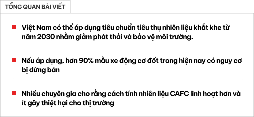 Hàng loạt xe phải dừng bán tại Việt Nam nếu ốp chuẩn nhiên liệu này: Dưới 5 lít/100km vẫn có thể 'bay màu', cỡ Land Cruiser là 'nghỉ cuộc chơi'- Ảnh 1. Hàng loạt xe phải dừng bán tại Việt Nam nếu ốp chuẩn nhiên liệu này: Dưới 5 lít/100km vẫn có thể 'bay màu', cỡ Land Cruiser là 'nghỉ cuộc chơi'- Ảnh 1.