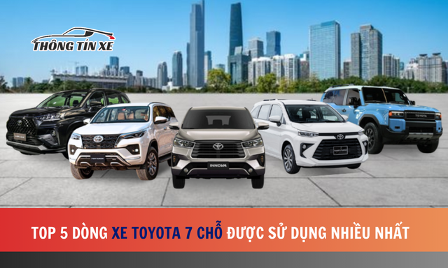 Top 5 dòng xe Toyota 7 chỗ được sử dụng nhiều nhất 2023